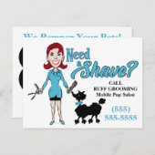 Turquoise Blue Humorous Need A Shave Groomer Posts Briefkaart (Voorkant / Achterkant)