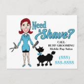Turquoise Blue Humorous Need A Shave Groomer Posts Briefkaart (Voorkant)