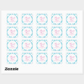 Turquoise Blue Ikat Dank u Vierkante Sticker (Vel)