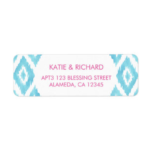 Turquoise Blue Ikat Etiket