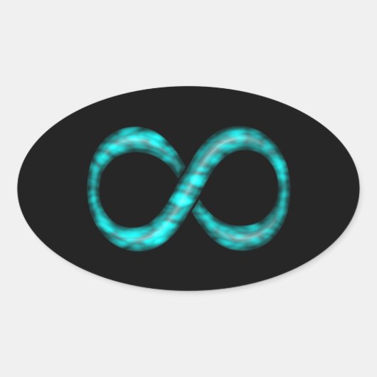 Turquoise Blue Infinity Symbol Sticker (Voorkant)