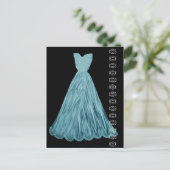 Turquoise Blue Jurk met Kant Accent Briefkaart (Staand voorkant)