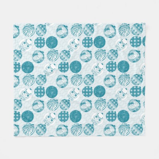 Turquoise , Blue , kerstpatroon Fleece Deken (Voorkant (Horizontaal))