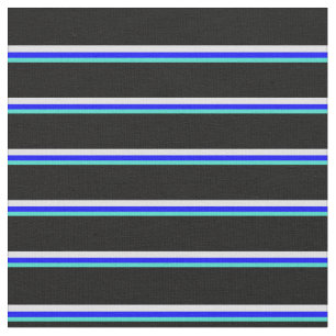 Turquoise, Blue, Lavender en Black Colored Stof
