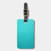 Turquoise Blue Leather Textern Pattern Bagagelabel (Voorkant verticaal)
