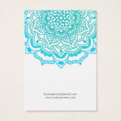 Turquoise Blue Mandala Achtergrond Kaarten Visitekaartje (Achterkant)