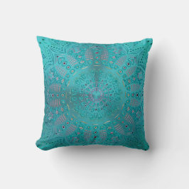 Turquoise Blue Mandala Kussen