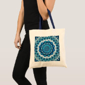 Turquoise Blue Mandala Tote Bag (Voorkant (product))