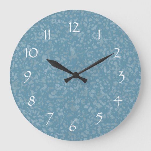 Turquoise Blue Mottled Pattern Grote Klok (Voorkant)