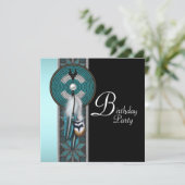 Turquoise Blue Native American verjaardagsfeest Kaart (Staand voorkant)