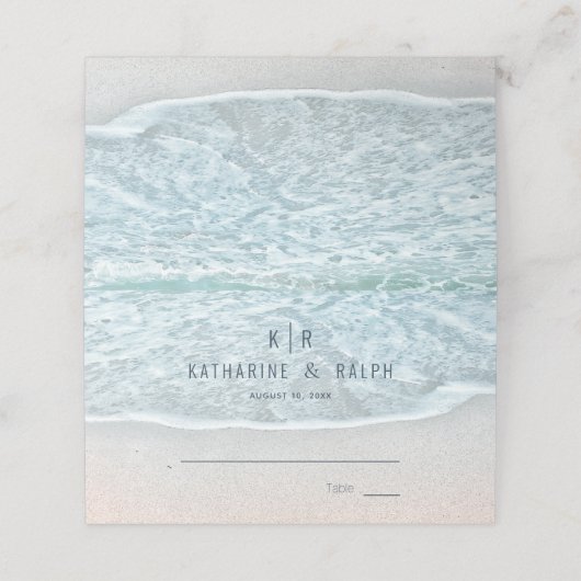 Turquoise Blue Ocean Beach bruiloft (Buitenkant ongevouwen)