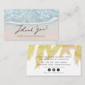 Turquoise Blue Ocean Beach Merci Carte de visite (Devant / Derrière)