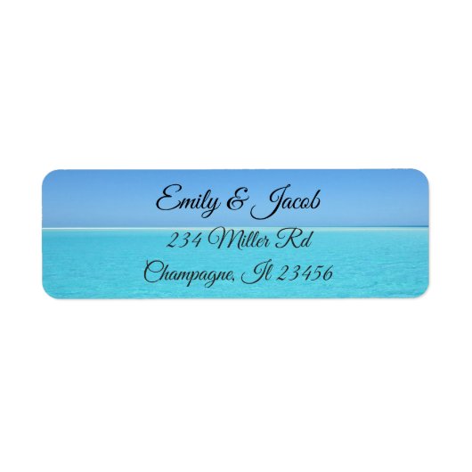 Turquoise Blue Ocean Beach Return Address Labels (Voorkant)