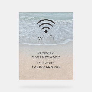 Turquoise Blue Ocean Beach Wi-Fi Acryl Bord