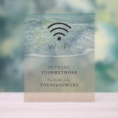 Turquoise Blue Ocean Beach Wi-Fi Acryl Bord (Neutraal)