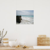 Turquoise Blue Ocean met Foamy Waves Seascape Poster (Keuken)