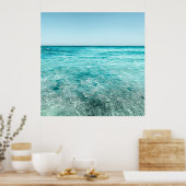 Turquoise Blue Ocean Photography Poster (Keuken)
