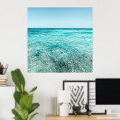 Turquoise Blue Ocean Photography Poster (Thuiskantoor)