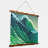 Turquoise Blue Ocean Waves Hangend Wandkleed (Gebogen)