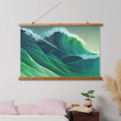 Turquoise Blue Ocean Waves Hangend Wandkleed (Slaapkamer)