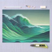 Turquoise Blue Ocean Waves Tissuepapier (Craft)