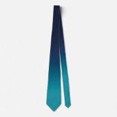Turquoise Blue Ombre Elegant Gradient Stropdas (Voorkant)