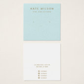 Turquoise Blue Ombre Stud Earring Display Card Vierkante Visitekaartjes (Voorkant /achterkant)
