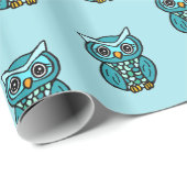 Turquoise Blue Owls Cadeaupapier (Rol Hoek)