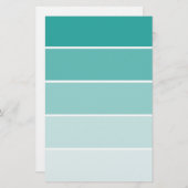 Turquoise Blue Paint Chip Briefpapier (Voorkant / Achterkant)