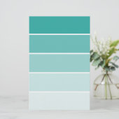 Turquoise Blue Paint Chip Briefpapier (Staand voorkant)