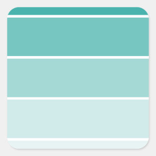Turquoise Blue Paint Chip Vierkante Sticker