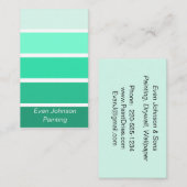Turquoise Blue Paint Exemple Carte de visite (Devant / Derrière)