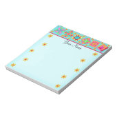 Turquoise Blue Patchwork Quilt Block Art Notitieblok (Gedraaid)