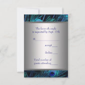 Turquoise Blue Peacock Masquerade Party RSVP (Dos)