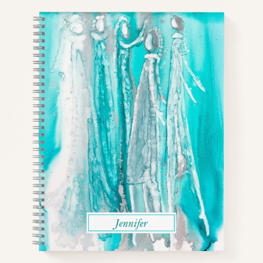 Turquoise Blue Personalized Journal Notitieboek (Voorkant)