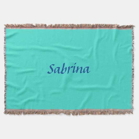 Turquoise Blue Professional Modern Elegant Name Deken (Voorkant)