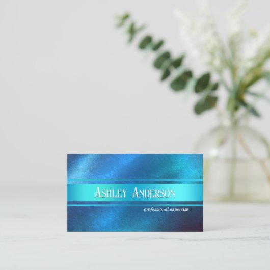 Turquoise Blue QR Code Professional Design Visitekaartje (Staand voorkant)