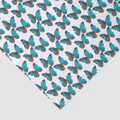 Turquoise Blue Rainforest Butteflies Pattern Tissuepapier (Detail)