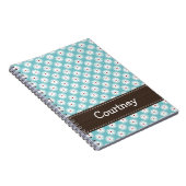 Turquoise Blue Red Daisy Spiral Notebook Journal Notitieboek (Rechterzijde)