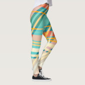 Turquoise Blue Red Yellow Peach Gym Oefening Leggings (Rechts)