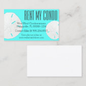 Turquoise Blue Rent My Condo Cartes de visite (Devant / Derrière)