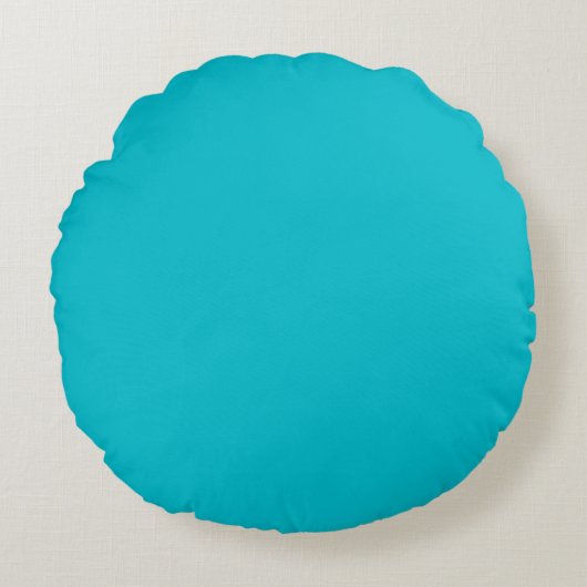 Turquoise Blue Rond Kussen (Voorkant)