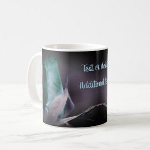 Turquoise Blue Rosebud Floral Art gepersonaliseerd Koffiemok
