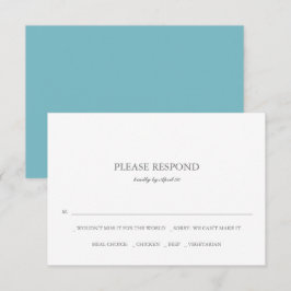 Turquoise Blue RSVP-kaarten Notitiekaartje