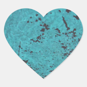 Turquoise Blue Rusted Hart Sticker