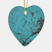 Turquoise Blue Rusted Keramisch Ornament (Links)
