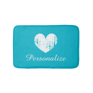 Turquoise blue rustic hart badmat tapijt