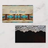Turquoise Blue Rustic Tribal Visitekaartjes (Voorkant / Achterkant)