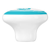 Turquoise Blue Seahorse Zee Creatkeramische knop (Zijkant)