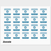 Turquoise blue seashell strand bedankt je script vierkante sticker (Vel)